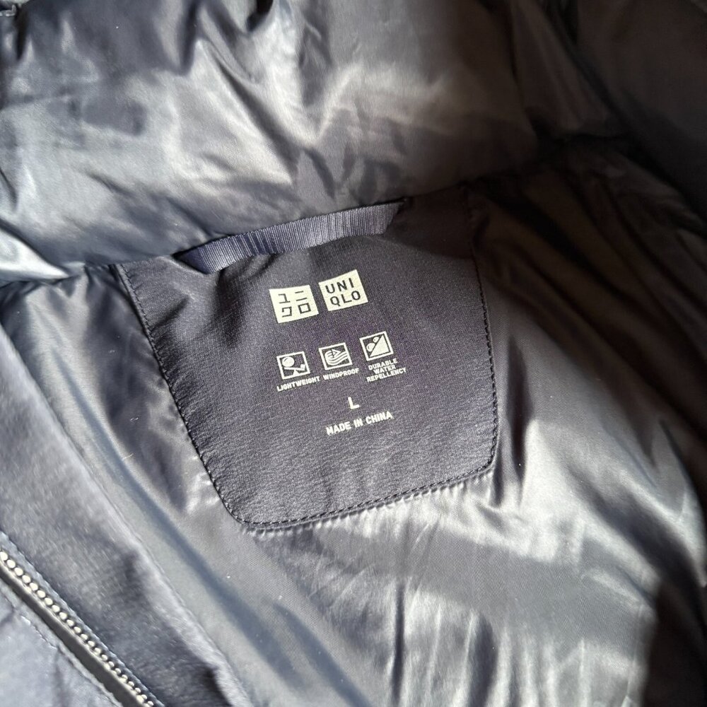 Uniqlo Men’s Navy Blue Hybrid Down Parka Jacket - Size Large - Picture 3 of 5